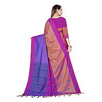 DHRUVI TRENDZ Cotton Silk Saree for Women (DT-S2142_Purple)