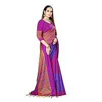 DHRUVI TRENDZ Cotton Silk Saree for Women (DT-S2142_Purple)