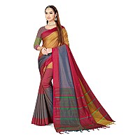 DHRUVI TRENDZ Cotton Silk Saree for Women (DT-S2142_Maroon)