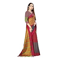 DHRUVI TRENDZ Cotton Silk Saree for Women (DT-S2142_Maroon)