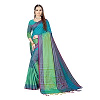 DHRUVI TRENDZ Cotton Silk Saree for Women (DT-S2142_Rama)