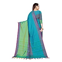 DHRUVI TRENDZ Cotton Silk Saree for Women (DT-S2142_Rama)