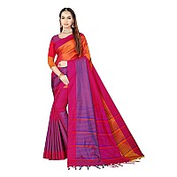 DHRUVI TRENDZ Cotton Silk Saree for Women (DT-S2142_Pink)