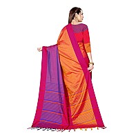 DHRUVI TRENDZ Cotton Silk Saree for Women (DT-S2142_Pink)