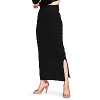 ALYNE Lycra Saree Shapewear Petticoat for Women, Womens Blended Full-Elastic Saree Shapewear (2XL, BLACK)