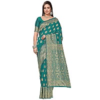 Glory Sarees Womens Banarasi Silk Saree With Blouse Piece (Banarasi_Saree131_Rama)