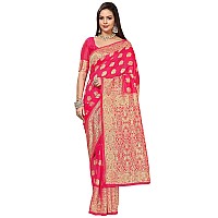 Glory Sarees Womens Banarasi Silk Saree With Blouse Piece (Banarasi_Saree131_Rani)