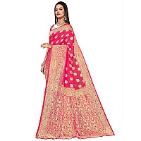 Glory Sarees Womens Banarasi Silk Saree With Blouse Piece (Banarasi_Saree131_Rani)