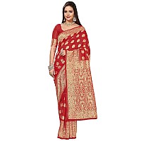 Glory Sarees Womens Banarasi Silk Saree With Blouse Piece (Banarasi_Saree131_Red)