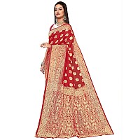 Glory Sarees Womens Banarasi Silk Saree With Blouse Piece (Banarasi_Saree131_Red)