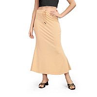 Kipzy Lycra Saree Shapewear Long Skirt for Women for Beach Night Out Regular Office Party Skin S