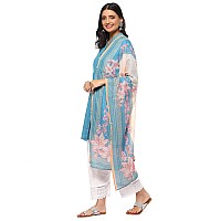 BIBA WOMEN SOLID RELAXED SALWAR KURTA DUPATTA(SKDLOUNGE I8525_TURQUOISE_36)