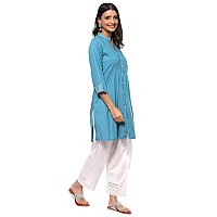 BIBA WOMEN SOLID RELAXED SALWAR KURTA DUPATTA(SKDLOUNGE I8525_TURQUOISE_36)