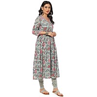 BIBA Voile Women Printed Fitted Salwar Kurta Dupatta(Skdassorted8655_Dul Sea Blue_38)