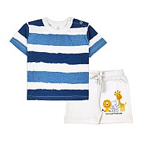 Ariel Baby Boys Baby Girls Cotton Printed Round Neck Half Sleeve Tshirt Short Trendy Summer Clothing Sets Arbhalfss03Pt