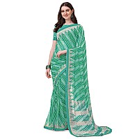 Amazon Brand - Anarva Womens Chiffon Bandhani Lehariya Saree With Blouse Piece (pavitraa-sky-blue-03-an)