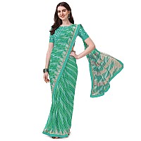 Amazon Brand - Anarva Womens Chiffon Bandhani Lehariya Saree With Blouse Piece (pavitraa-sky-blue-03-an)