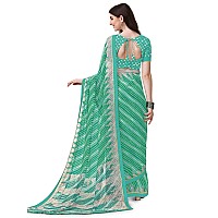 Amazon Brand - Anarva Womens Chiffon Bandhani Lehariya Saree With Blouse Piece (pavitraa-sky-blue-03-an)