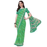 Amazon Brand - Anarva Womens Chiffon Bandhani Lehariya Saree With Blouse Piece (pavitraa-bottle-green-03-an)