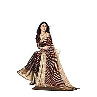 Bee M Pee Designer Chiffon (Fancy Party Stylish Saree for Women_Brown)