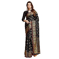 Satrani Womens Banarasi Silk Blend Saree (2790S177N_Sky Blue)