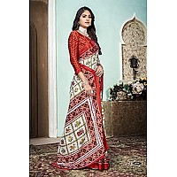 Lymio Amazon Brand - Myx Silk Blend Women Saree (A-Patola-Red