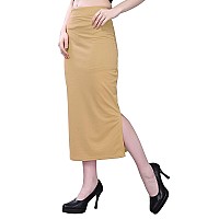 Symvi Saree Shapewear for Woman with Cotton Blended Material | Petticoat for Woman (2XL, Beige)