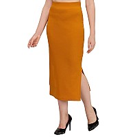 Symvi Saree Shapewear for Woman with Cotton Blended Material | Petticoat for Woman (2XL, Mustard)