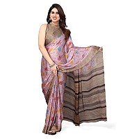 MIRCHI FASHION Womens Plain Weave Chiffon Floral Printed Saree with Blouse Piece 38126Light Pink Multi Color