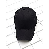 Rr Design Baseball Cap Cotton Plain Adjustable Cap For Men Womenblack