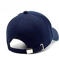 Rr Design Baseball Cap Cotton Plain Adjustable Cap For Men Womennavy Blue