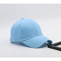 Rr Design Baseball Cap Cotton Plain Adjustable Cap For Men Womenlight Blue