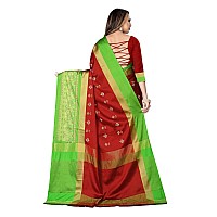 DHRUVI TRENDZ Cotton Silk Saree for Women DTS2155Red