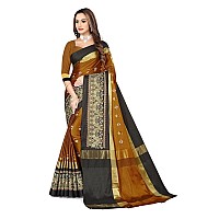 DHRUVI TRENDZ Cotton Silk Saree for Women DTS2155Brown