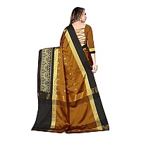 DHRUVI TRENDZ Cotton Silk Saree for Women DTS2155Brown