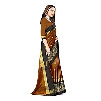 DHRUVI TRENDZ Cotton Silk Saree for Women DTS2155Brown