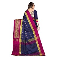 DHRUVI TRENDZ Cotton Silk Saree for Women DTS2155Navy Blue