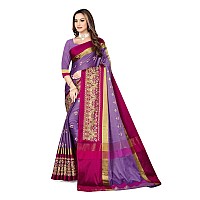 DHRUVI TRENDZ Cotton Silk Saree for Women DTS2155Purple