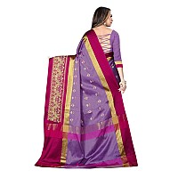 DHRUVI TRENDZ Cotton Silk Saree for Women DTS2155Purple