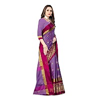 DHRUVI TRENDZ Cotton Silk Saree for Women DTS2155Purple