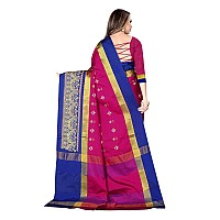 DHRUVI TRENDZ Cotton Silk Saree for Women DTS2155Rani