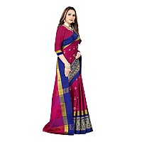 DHRUVI TRENDZ Cotton Silk Saree for Women DTS2155Rani