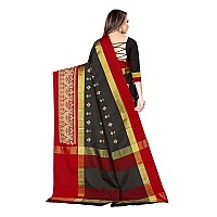 DHRUVI TRENDZ Cotton Silk Saree for Women DTS2155Black