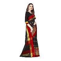 DHRUVI TRENDZ Cotton Silk Saree for Women DTS2155Black