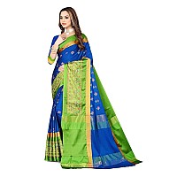 DHRUVI TRENDZ Cotton Silk Saree for Women DTS2155Blue