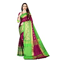 DHRUVI TRENDZ Cotton Silk Saree for Women DTS2155Magenta