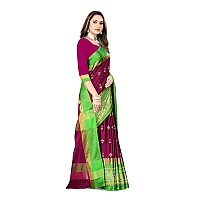 DHRUVI TRENDZ Cotton Silk Saree for Women DTS2155Magenta