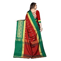 DHRUVI TRENDZ Cotton Silk Saree for Women DTS2155Aqua Red