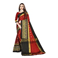 DHRUVI TRENDZ Cotton Silk Saree for Women DTS2155Maroon