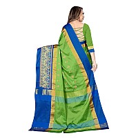 DHRUVI TRENDZ Cotton Silk Saree for Women DTS2155Parrot